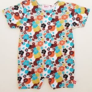 ZUTANO Floral Short Sleeve Romper Onesie 6-12 mos